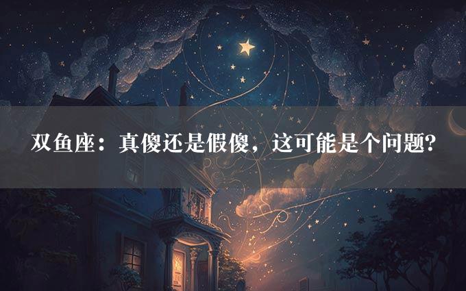 双鱼座：真傻还是假傻，这可能是个问题？