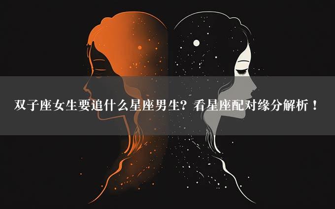 双子座女生要追什么星座男生？看星座配对缘分解析！