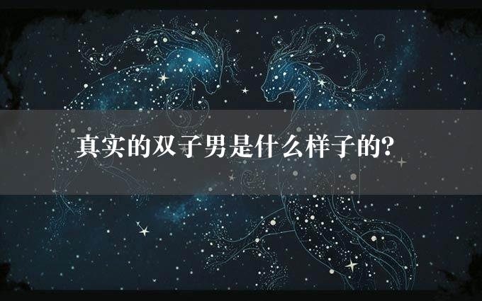 真实的双子男是什么样子的？