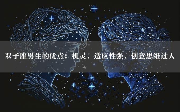 双子座男生的优点：机灵、适应性强、创意思维过人