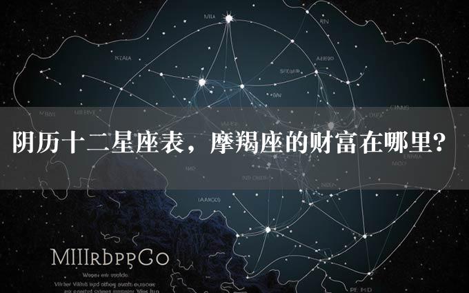 阴历十二星座表，摩羯座的财富在哪里？