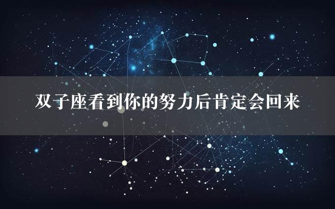 双子座看到你的努力后肯定会回来