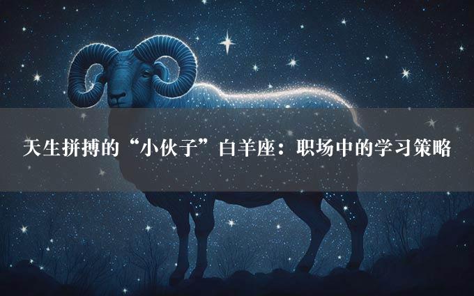 天生拼搏的“小伙子”白羊座：职场中的学习策略