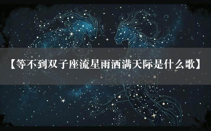 【等不到双子座流星雨洒满天际是什么歌】