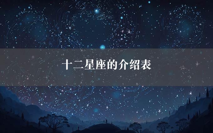 十二星座的介绍表