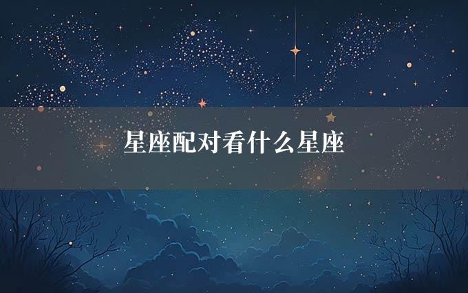 星座配对看什么星座