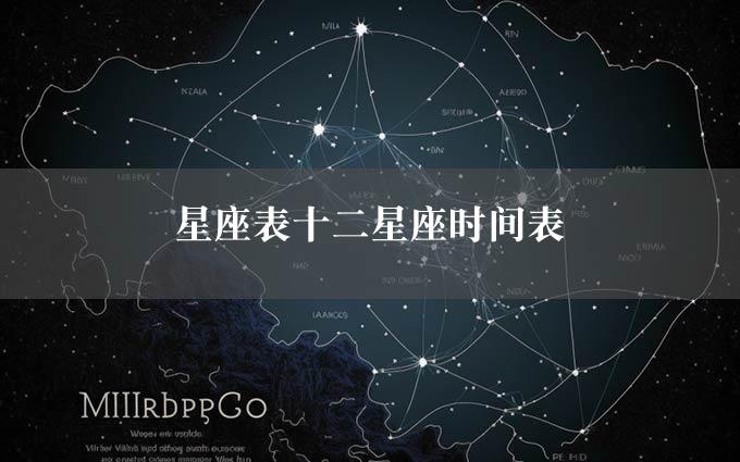 星座表十二星座时间表