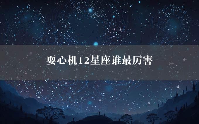 耍心机12星座谁最厉害