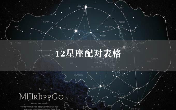 12星座配对表格