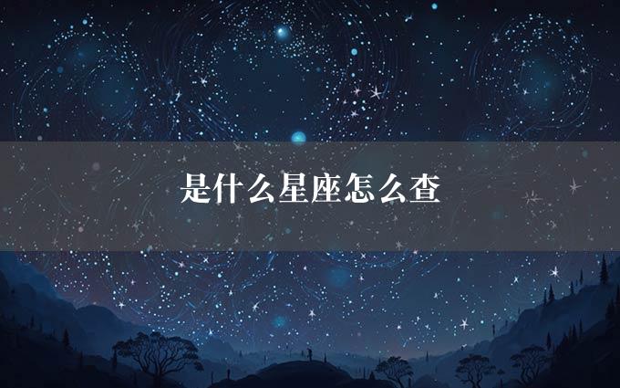 是什么星座怎么查