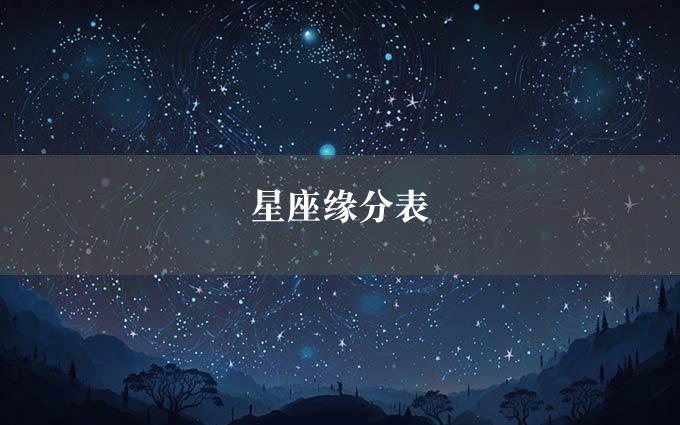 星座缘分表