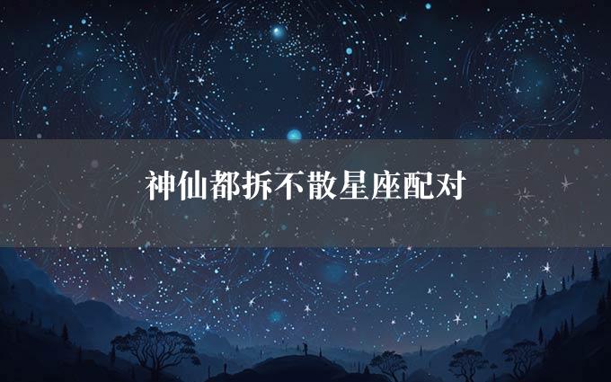 神仙都拆不散星座配对