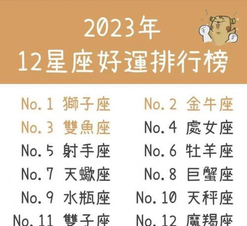 2023年11月星座婚姻和爱情运势排行榜