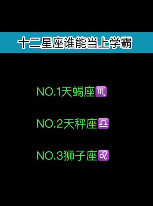 十二星座学霸排名：天蝎座、摩羯座和狮子座的学习优势分析